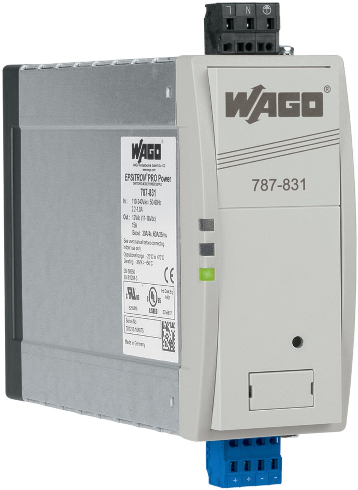 WAGO Gleichstromversorgung REG 11-18V Serie 787 787-831 180W 100-240VAC 15A