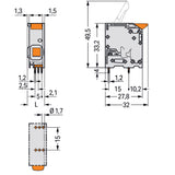 WAGO Printklemme 1f 1re rt RM=10 2616-1101/000-005 Federzug/Löt