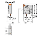 WAGO Printklemme 1f 1re gr RM=7,5 2606-3101 Federzug/Löt 0,25-6qmm