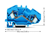 WAGO Reihenklemme 0,2-16qmm 1Etage 2kl Serie 783 783-604 bl 76A TS35