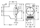 WAGO Steckdose REG 250V/AC 16A 2,5TE 709-582 m.KontrLeuchte 84,7mm IP20