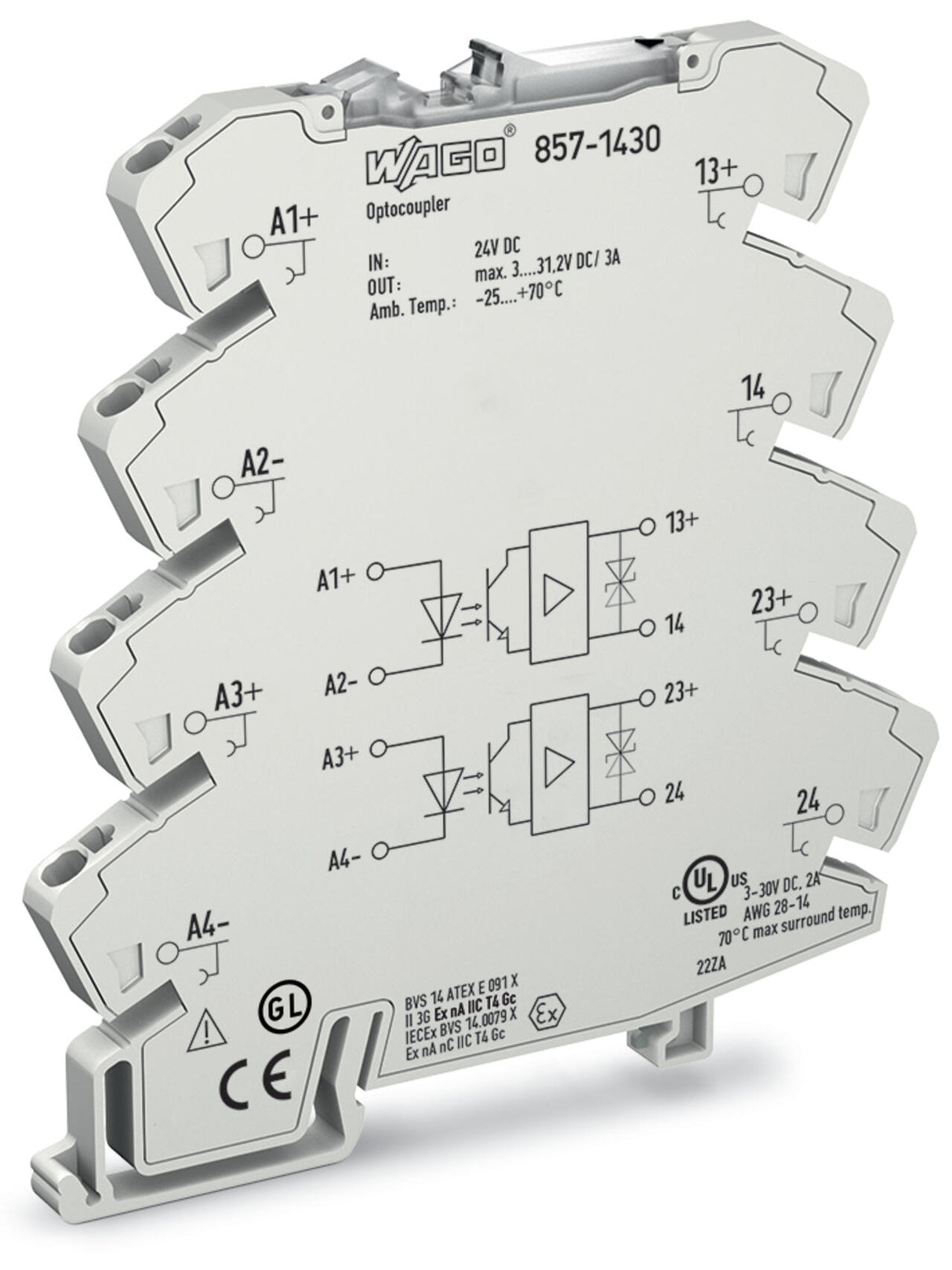 WAGO Optokoppler 16,8-30V 3A 3-30V Serie 857 857-1430
