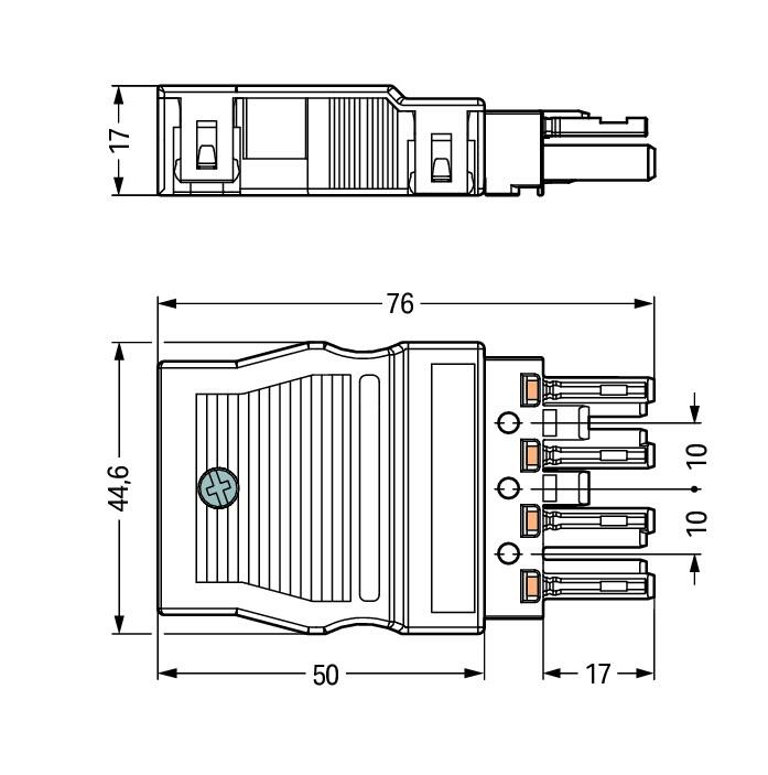 WAGO Steckverbinder Gebäude Buchse 4p Serie 770 770-104 Federzug 400V 25A