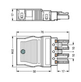 WAGO Steckverbinder Gebäude Buchse 4p Serie 770 770-124 Federzug 400V 25A