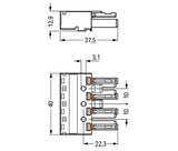 WAGO Steckverbinder Gebäude Buchse 4p Serie 770 770-244/062-000 Federzug 400V