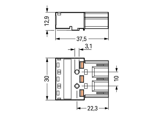WAGO Steckverbinder Gebäude Stecker 3p Serie 770 770-233/002-000 Federzug 250V