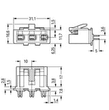 WAGO Gerätestecker 3p ger Einb/steck 25A Serie 770 770-438 Federzug 250V 4qmm