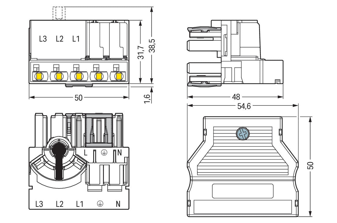 WAGO PA 5p 400V 25A IP20 hfr Serie 770 770-611