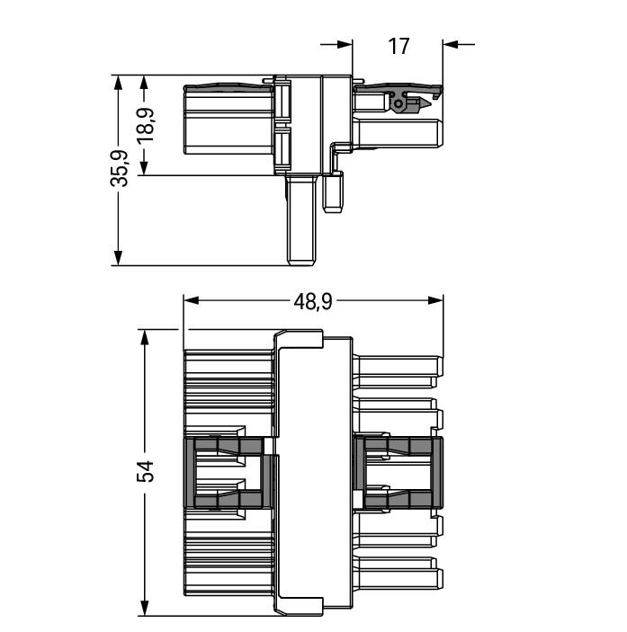 WAGO T-Verteiler PA 5Eing 5p 10Ausg 400V Serie 770 770-1642 25A IP20 hfr