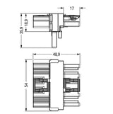 WAGO T-Verteiler PA 5Eing 5p 10Ausg 400V Serie 770 770-1643 25A IP20 hfr