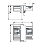 WAGO T-Verteiler PA 4Eing 4p 8Ausg 400V Serie 770 770-676 25A IP20 hfr