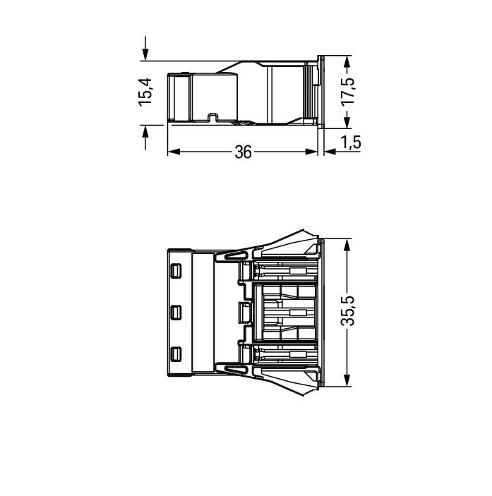 WAGO Gerätebuchse 3p ger Einb/steck 250V Serie 770 770-2343 Federzug 25A 4qmm