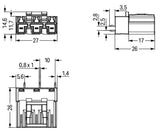 WAGO Steckverbinder Gebäude Stecker 3p Serie 770 770-853/060-000 Federzug 250V