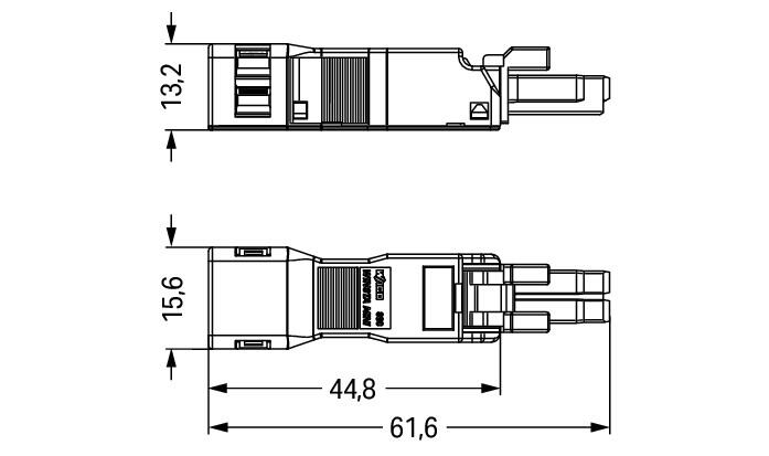 WAGO Steckverbinder Gebäude Buchse 2p Serie 890 890-102 Federzug 250V 16A