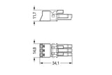 WAGO Steckverbinder Gebäude Buchse 3p Serie 890 890-263/073-000 Federzug 250V