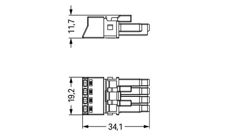 WAGO Steckverbinder Gebäude Buchse 4p Serie 890 890-244 Federzug 400V 16A - Ansicht 4
