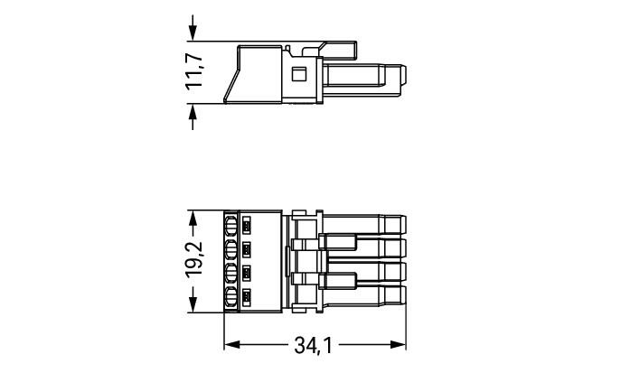 WAGO Steckverbinder Gebäude Buchse 4p Serie 890 890-264/071-000 Federzug 400V