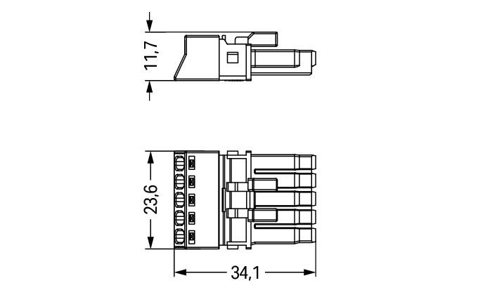 WAGO Steckverbinder Gebäude Buchse 5p Serie 890 890-205 Federzug 400V 13A