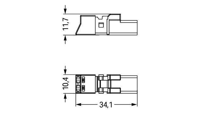 WAGO Steckverbinder Gebäude Stecker 2p Serie 890 890-232 Federzug 250V 16A