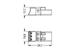 WAGO Steckverbinder Gebäude Stecker 3p Serie 890 890-253/060-000 Federzug 250V