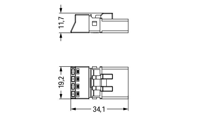 WAGO Steckverbinder Gebäude Stecker 4p Serie 890 890-254/060-000 Federzug 400V