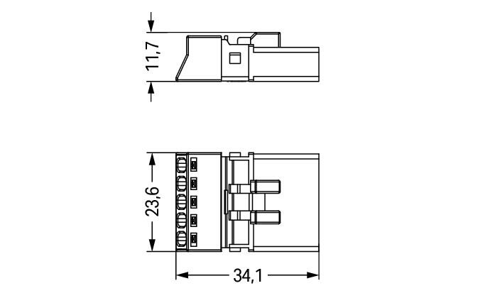 WAGO Steckverbinder Gebäude Stecker 5p Serie 890 890-235 Federzug 400V 13A