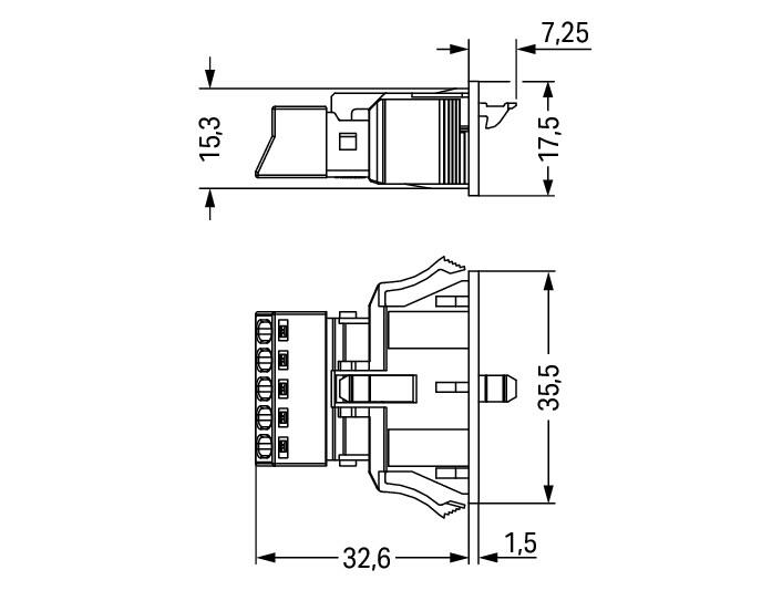 WAGO Gerätestecker 5p ger Snap/schraub 890-795 Federzug 400V 16A 0,25-1,5qmm