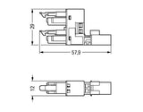 WAGO H-Verteiler PA 2Eing 2p 4Ausg 250V Serie 890 890-1634 16A IP20 hfr