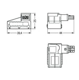WAGO Flachleitungsadapter 2p 50V 3A sw Serie 893 893-262 Abgriff Schraub