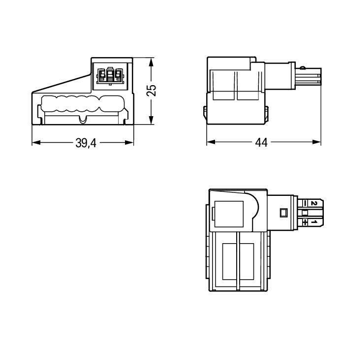 WAGO Flachleitungsadapter 2p 50V 3A gr Serie 893 893-269 Abgriff Schraub
