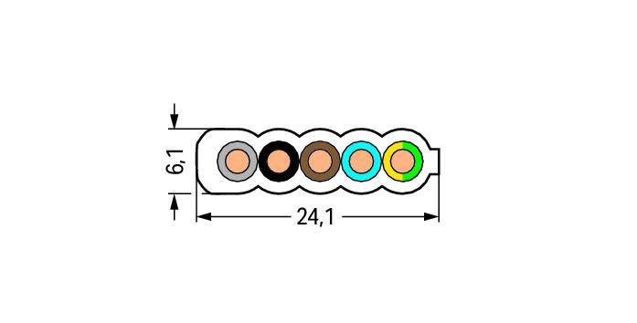 WAGO Steuerleitung PVC hfr 5G 4 sw Farbe Serie 897 897-453 -15-90°C