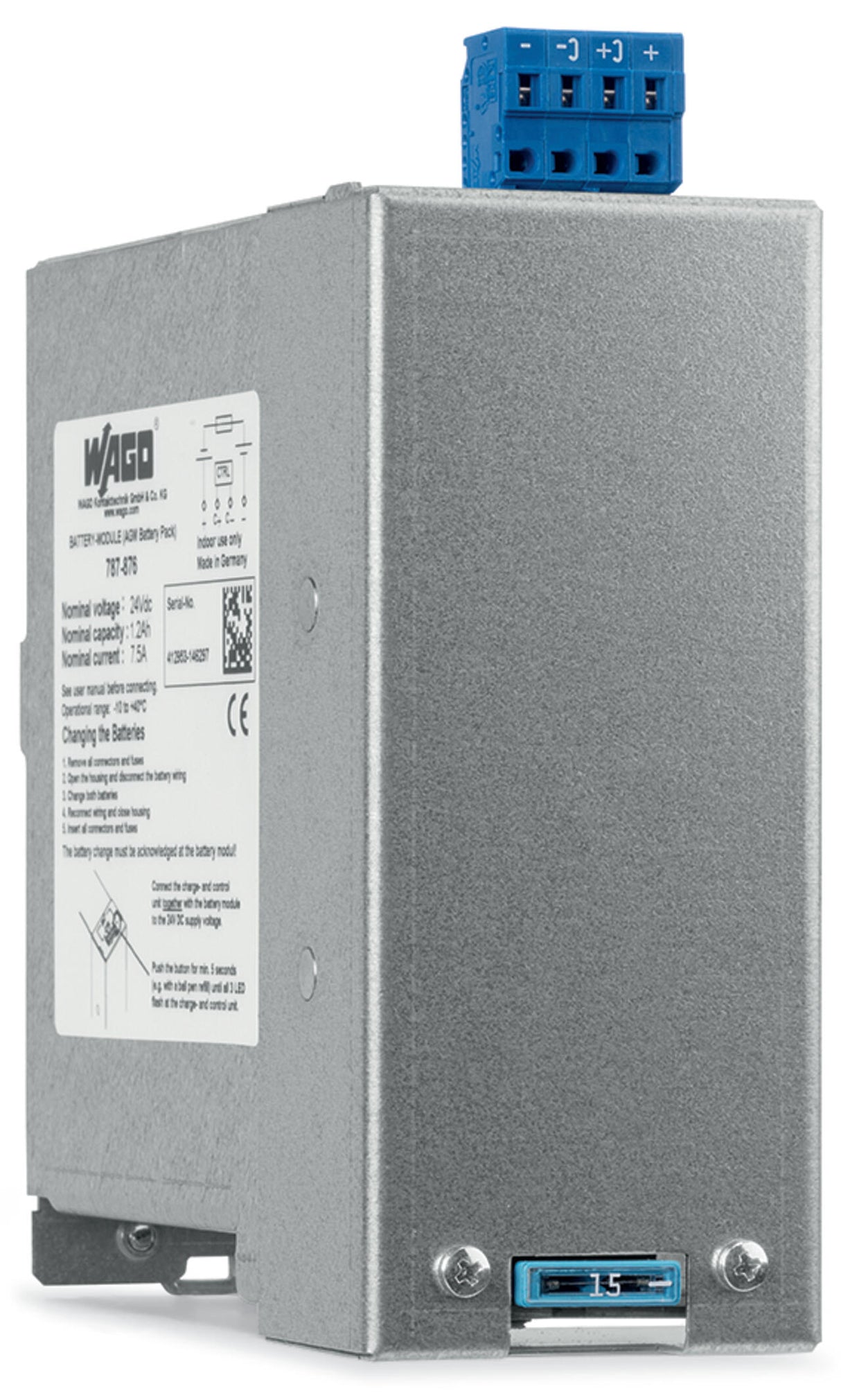 WAGO Akku 24V Blei 1200mAh 12zell Serie 787 787-876 153x126x55mm