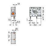 WAGO Printklemme 1f 1re bl RM=7,5 2626-1101/000-006 Federzug/Löt
