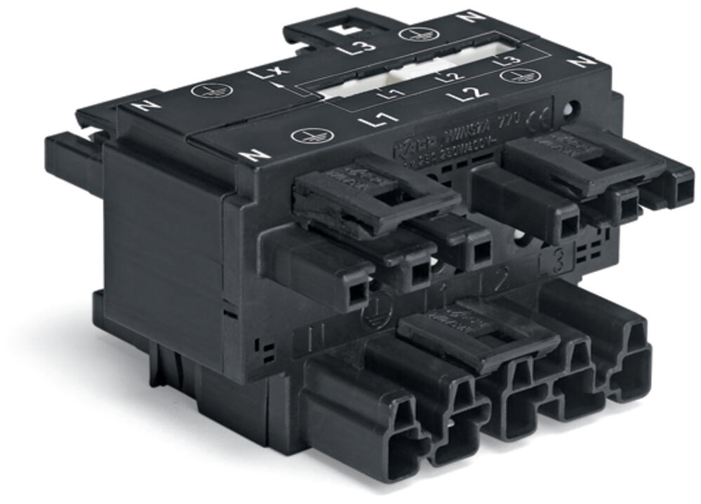 WAGO Drehstromverteiler PA 5Eing 5p 400V Serie 770 770-640 17Ausg 25A IP20 hfr