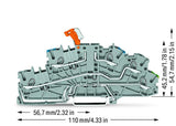 WAGO Installationsklemme 20A 0,25-4qmm Serie 2003 2003-6641 3pot gr Federzug