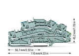 WAGO Installationsklemme 20A 0,25-4qmm Serie 2003 2003-6646 3pot gr Federzug