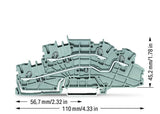WAGO Installationsklemme 24A 0,25-4qmm Serie 2003 2003-6642 3pot gr Federzug