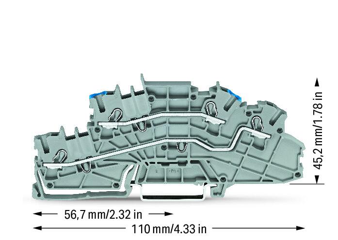 WAGO Installationsklemme 20A 0,25-4qmm Serie 2003 2003-6649 3pot gr Federzug