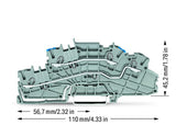 WAGO Installationsklemme 20A 0,25-4qmm Serie 2003 2003-6649 3pot gr Federzug