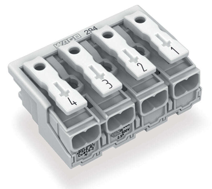 WAGO Klemmleiste 0,5-2,5qmm 24A 4p 40mm Serie 294 294-4044 Thermopl ws Federzug