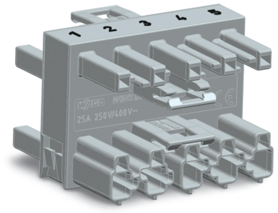 WAGO H-Verteiler PA 5Eing 3p 15Ausg 250V Serie 770 770-1744 25A IP20 hfr