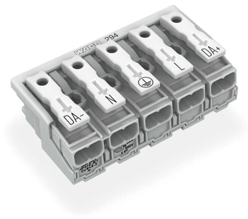 WAGO Klemmleiste 0,5-2,5qmm 24A 5p 50mm Serie 294 294-5075 Thermopl ws Federzug