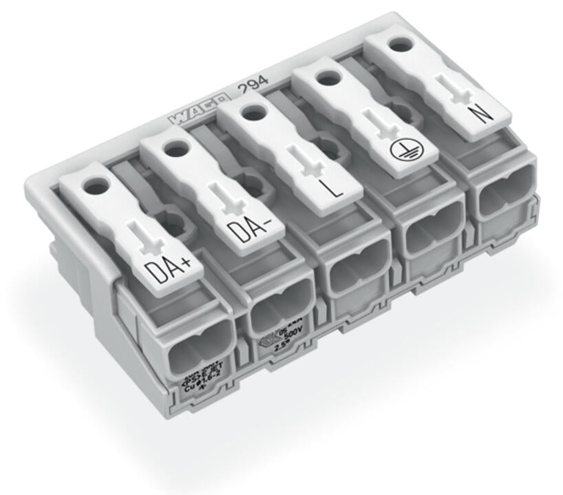WAGO Klemmleiste 0,5-2,5qmm 24A 5p 50mm Serie 294 294-5035 Thermopl ws Federzug