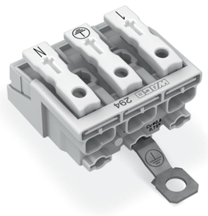 WAGO Klemmleiste 0,5-2,5qmm 24A 3p 30mm Serie 294 294-5453 Thermopl ws Federzug