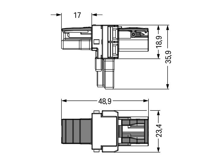 WAGO T-Verteiler PA 2Eing 2p 4Ausg 250V Serie 770 770-1656 25A IP20 hfr