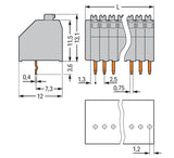 WAGO Printklemme 10f 1re gr RM=2,5 Serie 250 250-310 Steckklemm/Löt