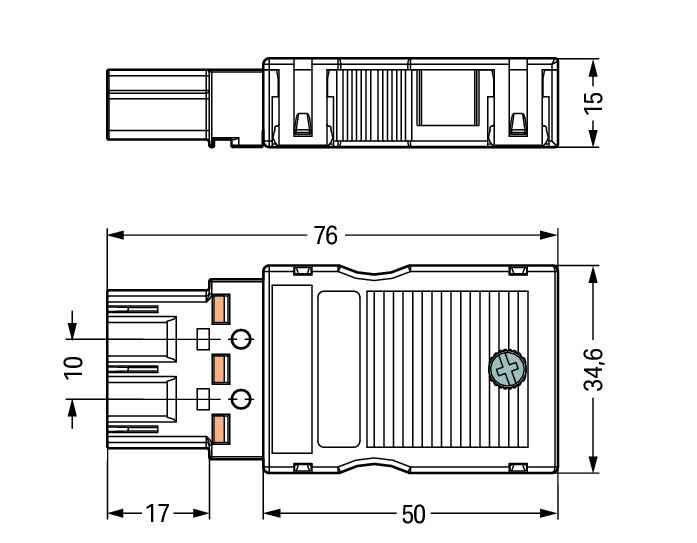 WAGO Steckverbinder Gebäude Stecker 3p Serie 770 770-133 Federzug 250V 25A