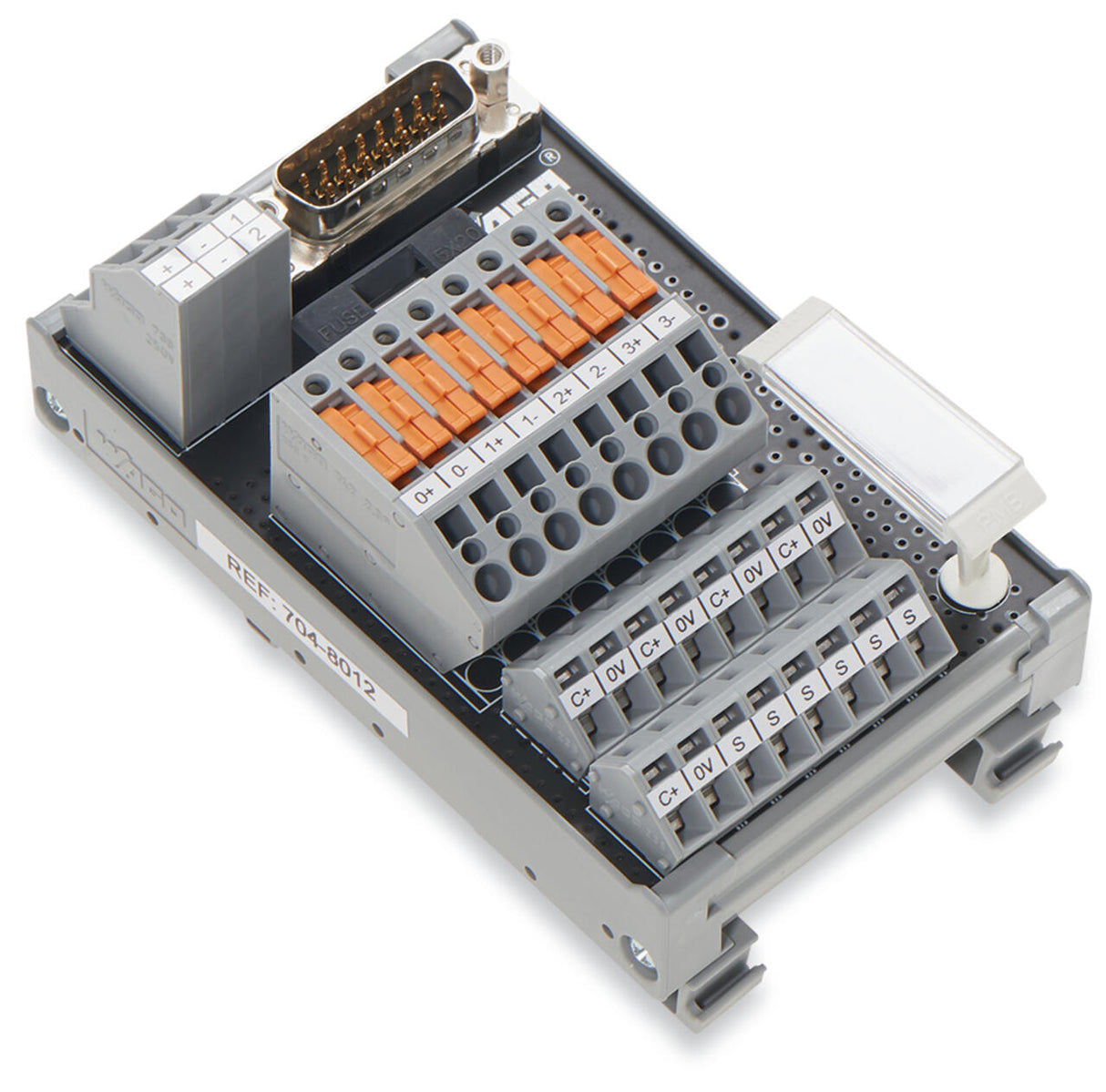 WAGO Übergabemodul 15p 50V 1A Federzug Serie 704 704-8012 D-Sub 66x105x50mm