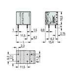 WAGO Printklemme 11f 1re gr RM=11,5 Serie 2624 2624-3511 Federzug/Löt