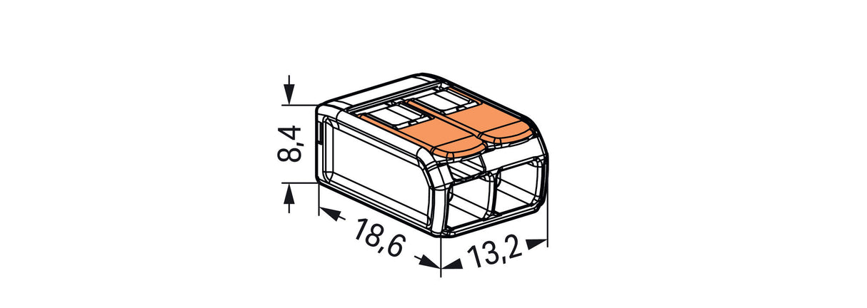 WAGO Steckklemme 2f 450V 32A 0-4qmm 4qmm Serie 221 221-412 m.BetätiHebel